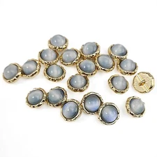 Frosted Gray Resin Rotating Flower Metal Base Sewing Shank Buttons 20 Pcs - 1...