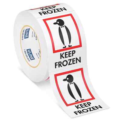 ULINE 3x4 Keep Frozen Warning Caution Food Shipping Label Stickers 500 Labels