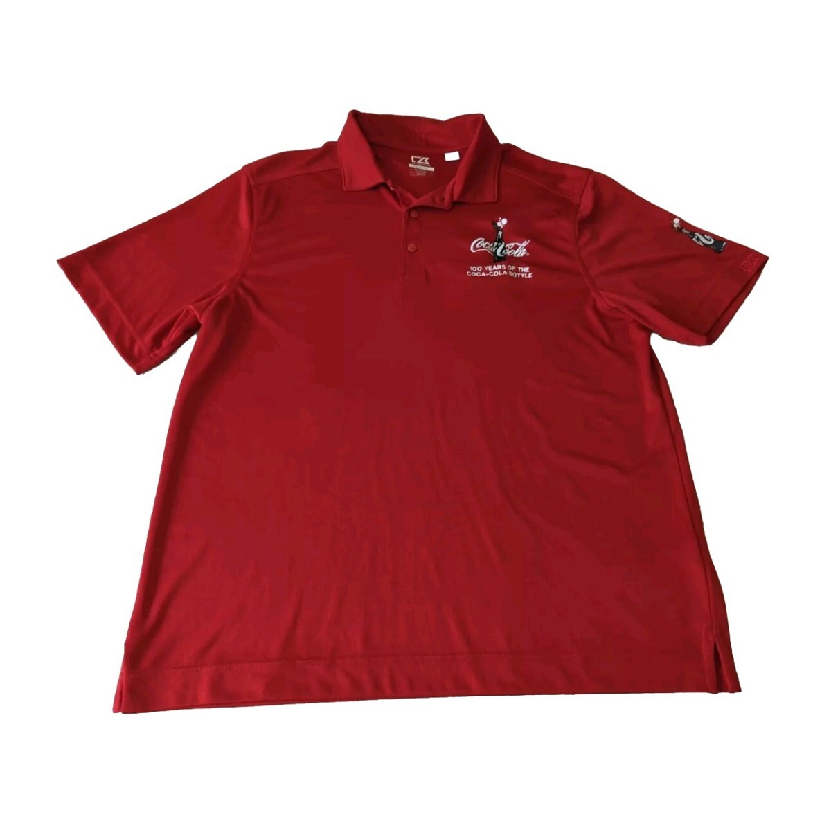 Coca Cola 100 Year Anniversary Polo Shirt Men's L Red Coke