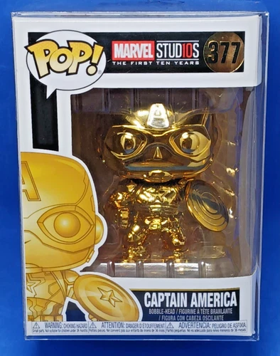 Funko Pop! Vinyl: Marvel Captain America (Gold Chrome) Vinyl Figure #377