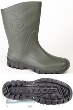 Dunlop HEVEA Unisex Welly grün halblang weite Wade Gummistiefel Gummistiefel 
