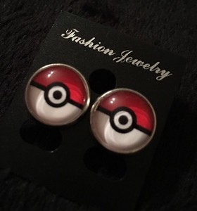Pokeball Stud Earrings Pokemon Go Super Fan Red White Pikachu Gift Image Is Loading Pokeball Stud Earrings Pokemon Go Super Fan Red
