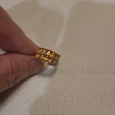 Spessartite garnet Zircon Ring, Platinum Over 925SS,sz5, 1.85cts, Beautiful...