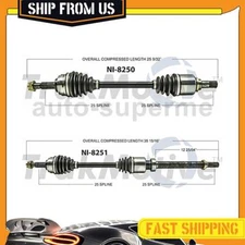 TrakMotive CV Axle Half Shaft Joints Front 2x For Nissan Tiida 1.8L 2008-2014