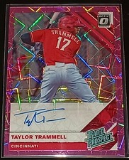  2019 Optic Rated Prospects Signatures Auto Pink Velocity Taylor Trammell Reds