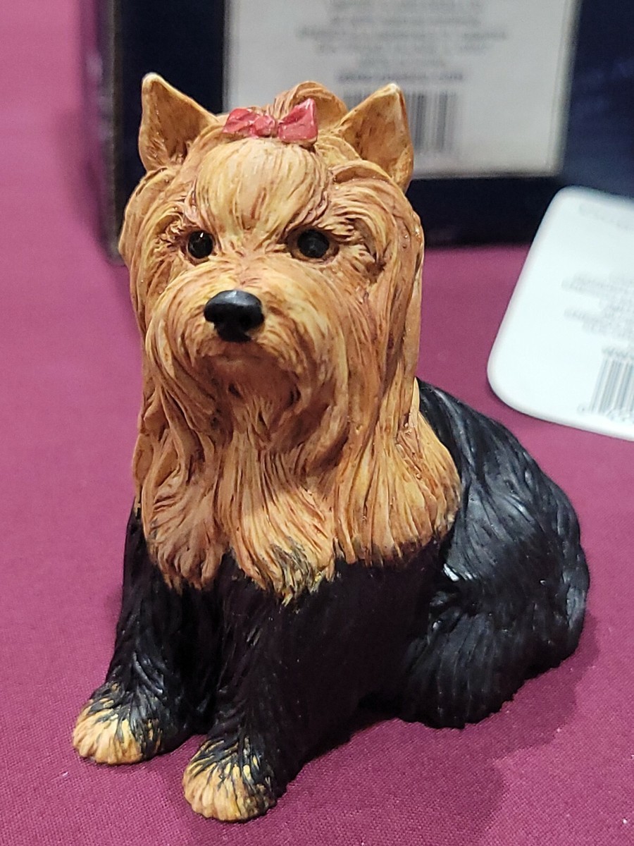 YORKIE YORKSHIRE TERRIER DOG Figurine Statue HP Enesco Border Fine Arts in  Box
