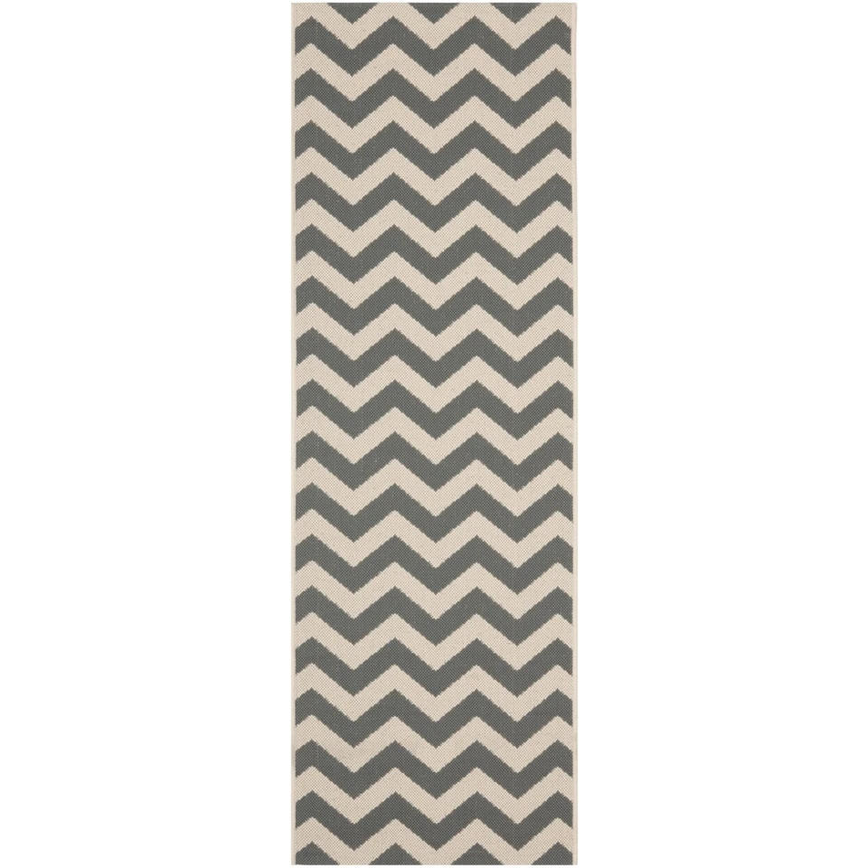 SAFAVIEH Indoor Outdoor CY6244-246 Courtyard Grey / Beige Rug - Image 3 of 4