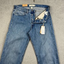H M Jeans Mens Size 34x32 Medium Wash Relaxed Fit 100 Cotton Button Fly NWT