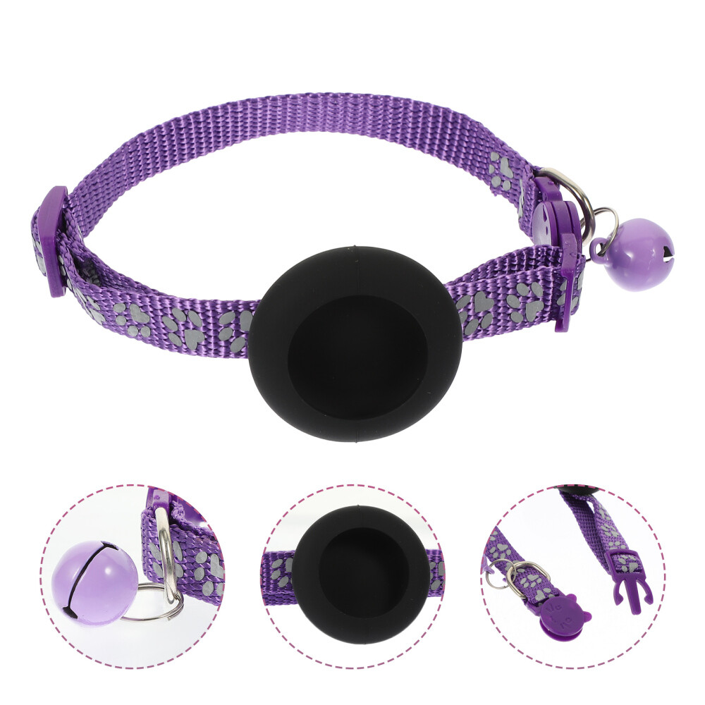 Set of 4 Purple Nylon Cat Collar Tracer Holder Dog Training Collars eBay
