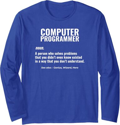 Computer Programmer Problem Solver Genius Design Cool Long Sleeve Tshirt