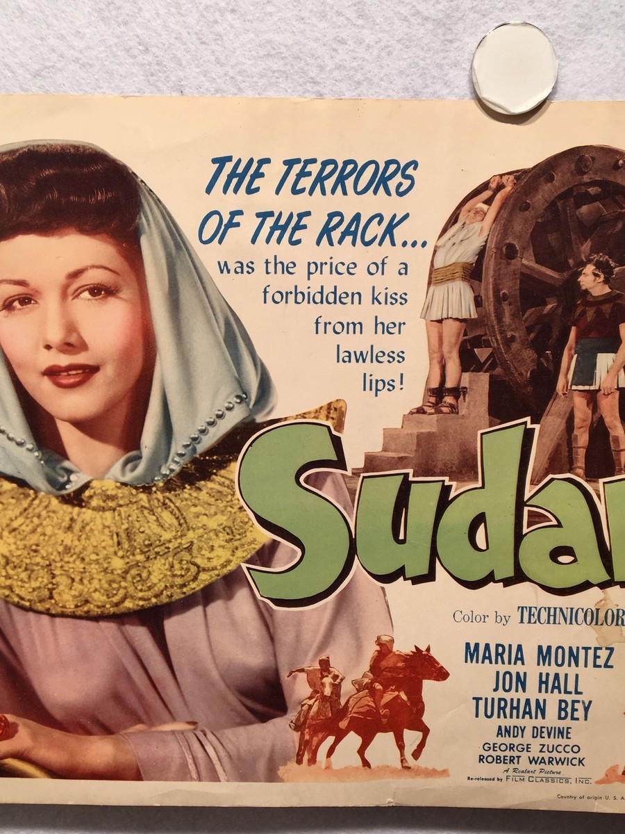 額装済/Homme d etat/ル ヤウアンク/ポスター Sudan (1945) Lobby Card 1950 Reissue Featuring Maria Montez Jon