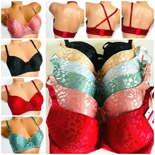Lot 3-6 Women Bras Push-ups Multi-Way 3 hooks Gentle Push up T-Shirt Bra 32B-42C - 第 1/12 張圖片