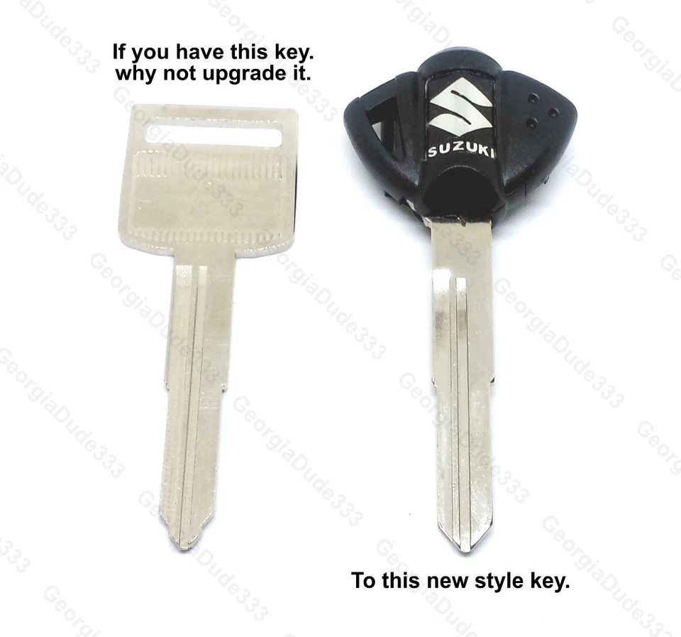 Novo! Chave de motocicleta Suzuki em branco - Compatível com: 2001-16 GSXR e Hayabusa. Cor: preto - Imagem 3 de 4