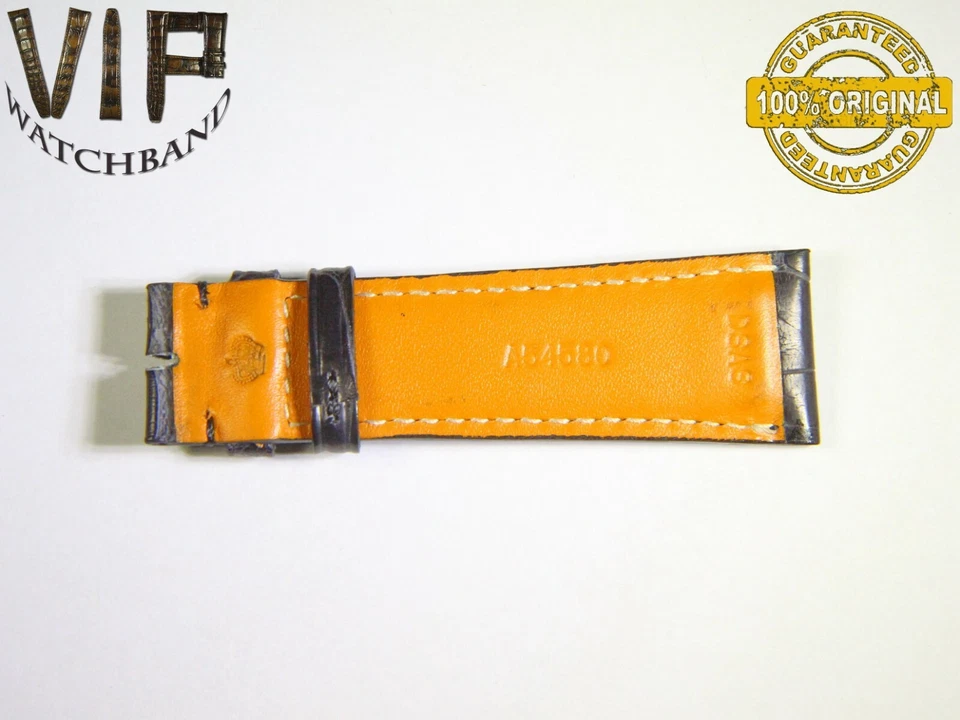 OEM Authentic IWC SANTONI ONE SHORT PART strap 22 mm croco BLACK color - Image 2 of 2