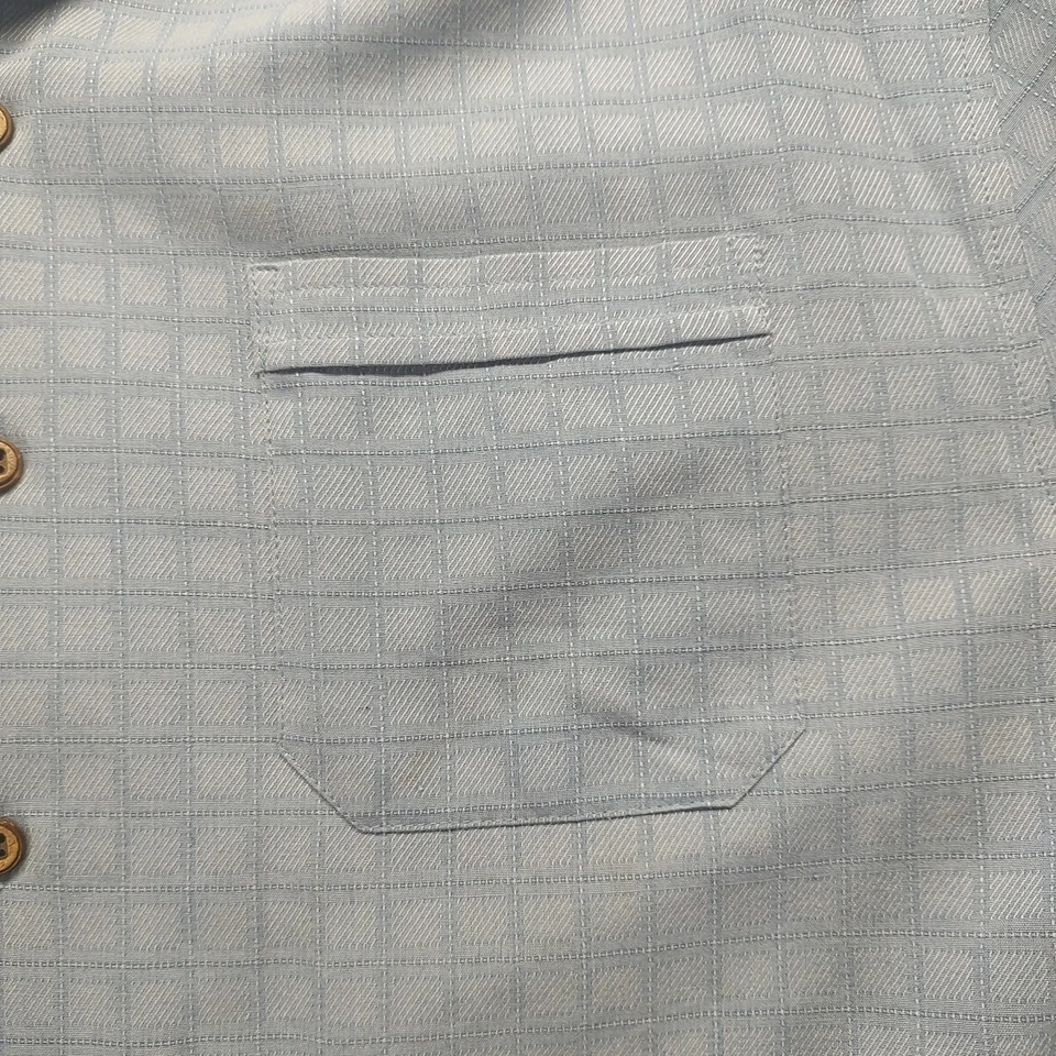 Camisa para hombre Jamaica Jaxx manga corta 100 % seda azul talla XL Foto 3 de 4