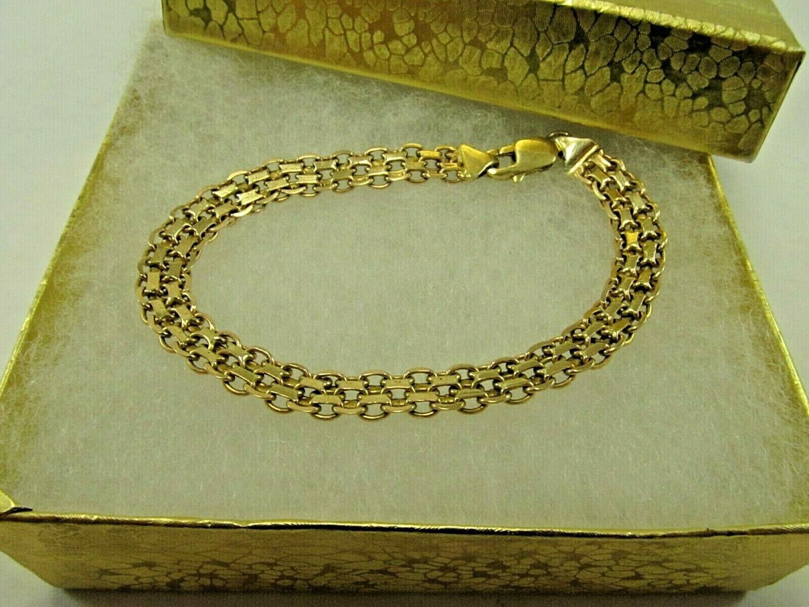 14K Solid Yellow Custom Link Designer Bracelet 7.… - image 8