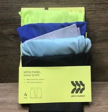 Boys' 4pk Mesh Panel Moisture Wicking Boxer Briefs All in Motion S 6/7 