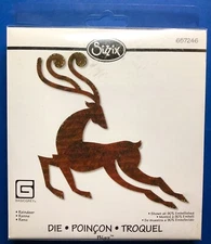 RARE! CHRISTMAS REINDEER by SIZZIX 657245 Basicgrey rudolph santa eve chimney