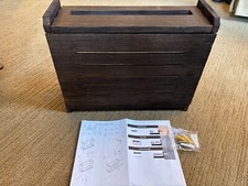 Wood cable management box for modem and/or router