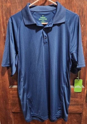 NEW Backtee Polo Shirt ~ Navy Blue ~ LARGE ~ NWT