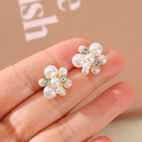Fashion accessories gold plated flower crystal jewelry stud earrings for womens - Picture 15 of 16