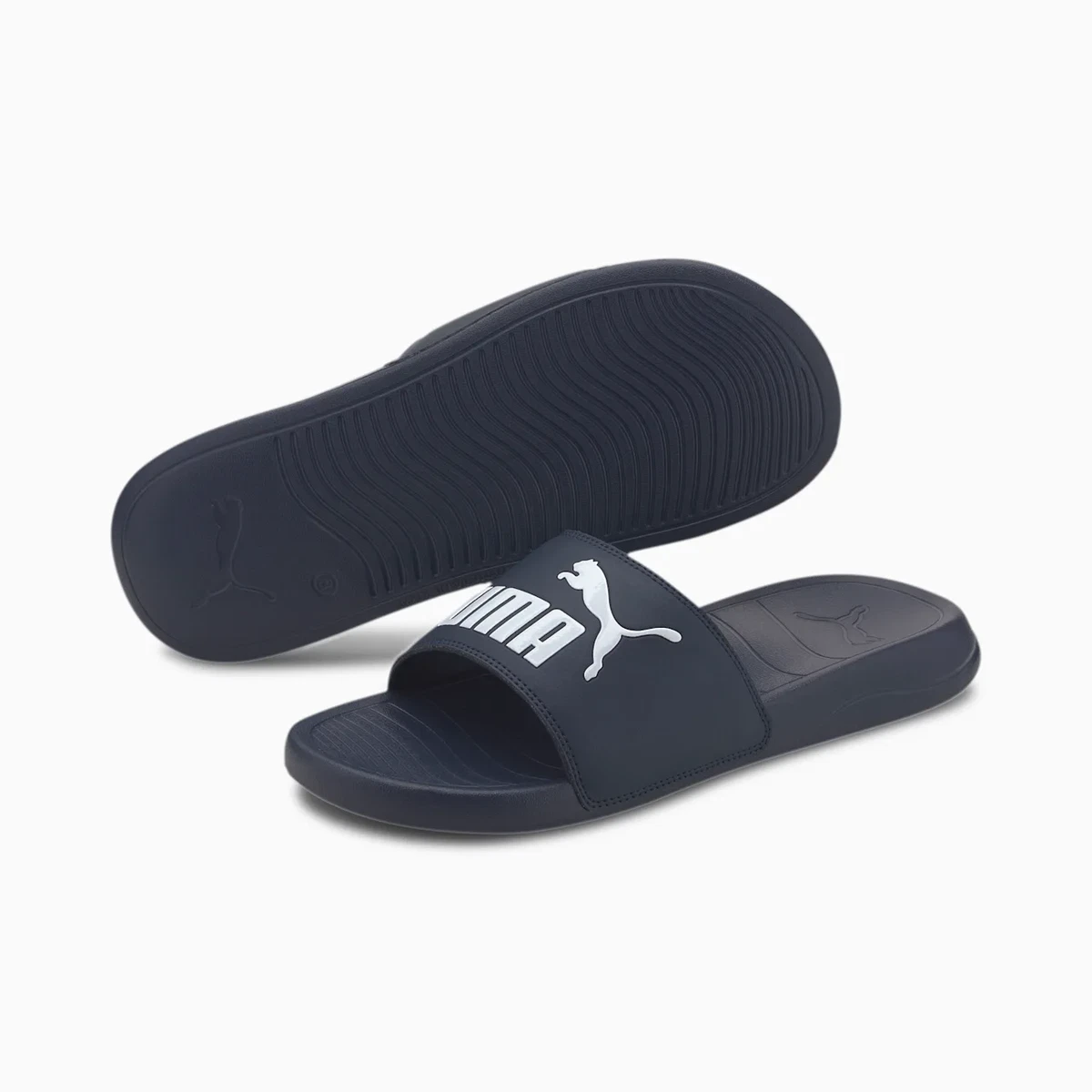 Puma navy blue flip flops Clearance