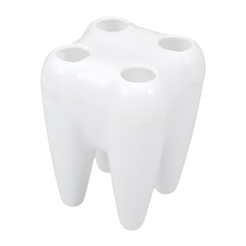 Tooth Shaped Toothbrush Holder Multifunctional 4 Hole Toothbrush Stand - Picture 9 of 11