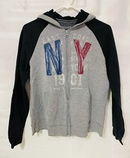 Hanes Boys hoodies Black Gray zip - 2XL