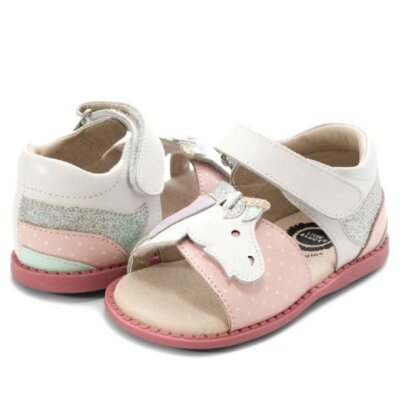 NIB LIVIE & LUCA Shoes Sandals Unicorn White Pink Silver 7 8