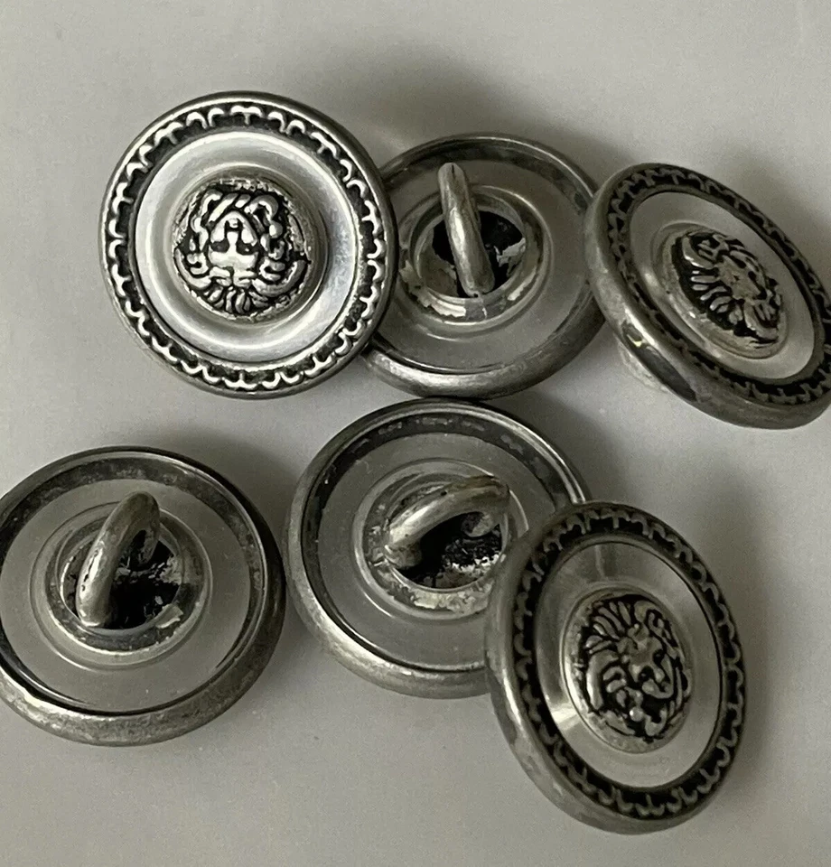 Medusa Botones Plata/Negro Vástago Metal (6) Piezas. ¡Envío gratis! Foto 4 de 4