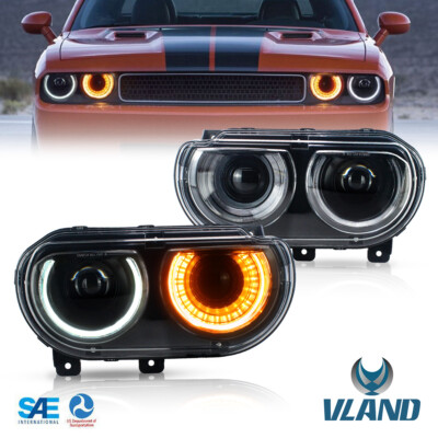 VLAND Scheinwerfer für Dodge Challenger 08-14 Scheinwerfer sequentieller Blinker