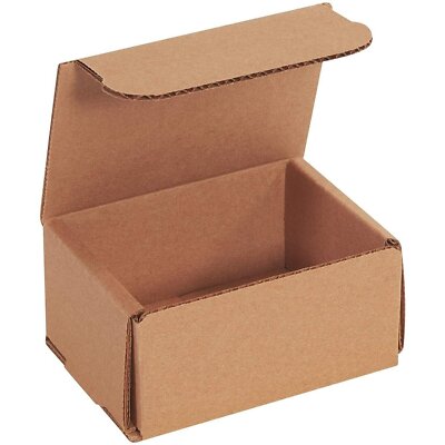 50 4'' x 3'' x 2'' Kraft Corrugated Mailers Die Cut Tuck Flap Boxes