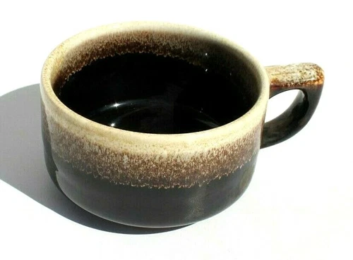 Vintage Pfaltzgraff Large Brown Drip Glaze Stoneware Tea Cup Coffee Mug Soup