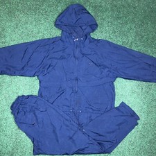 Vintage Nike Track Suit Sz Womens Medium Navy Blue Tonal Cinch Waist