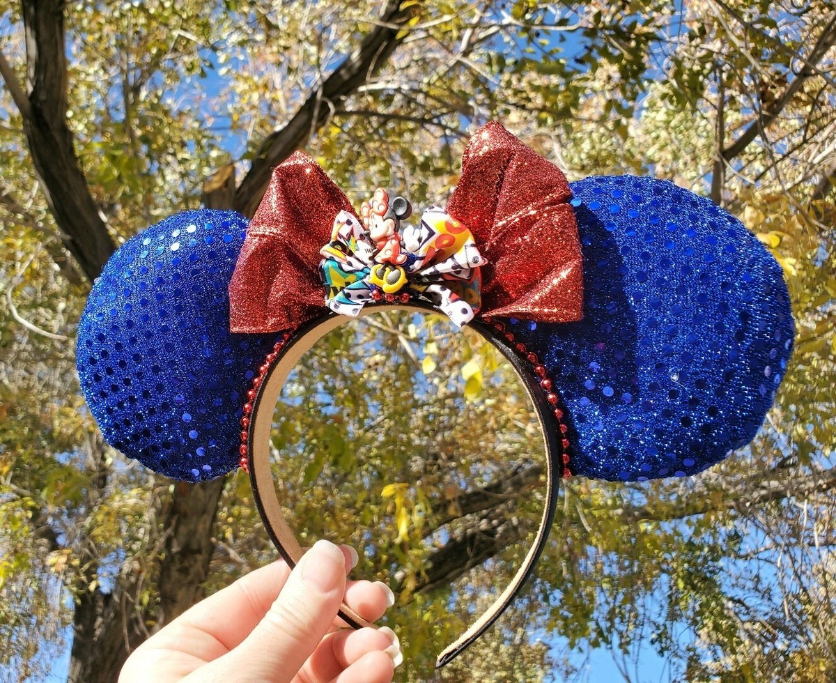 New!! Disney Minnie Mouse, Mickey Mouse Ears Headband!! Blue  display picture 1
