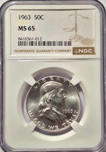 1963 Franklin Half Dollar NGC MS 65