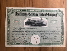 Historische Aktie 1954 West Jersey & Seashore Railroad - Atlantic City Strecke