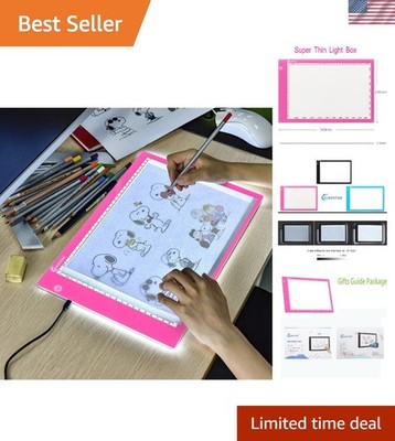 A4 Pink Light Box Drawing Pad with Adjustable Brightness for Artists & Students