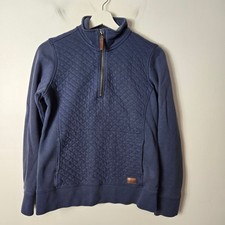 L.L. Bean Women's Size XS Quilted Quarter Zip Pullover Sweatshirt Sunwashed Blue