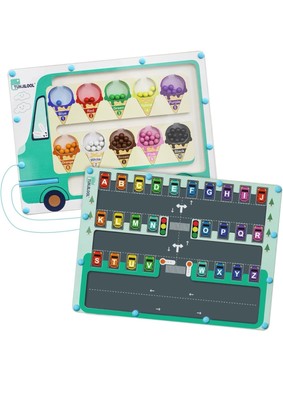 Tunjilool 2 in 1 Magnetische Farbe und Zahlen Labyrinth Tafel, Alphabet Zählen Puzzle.