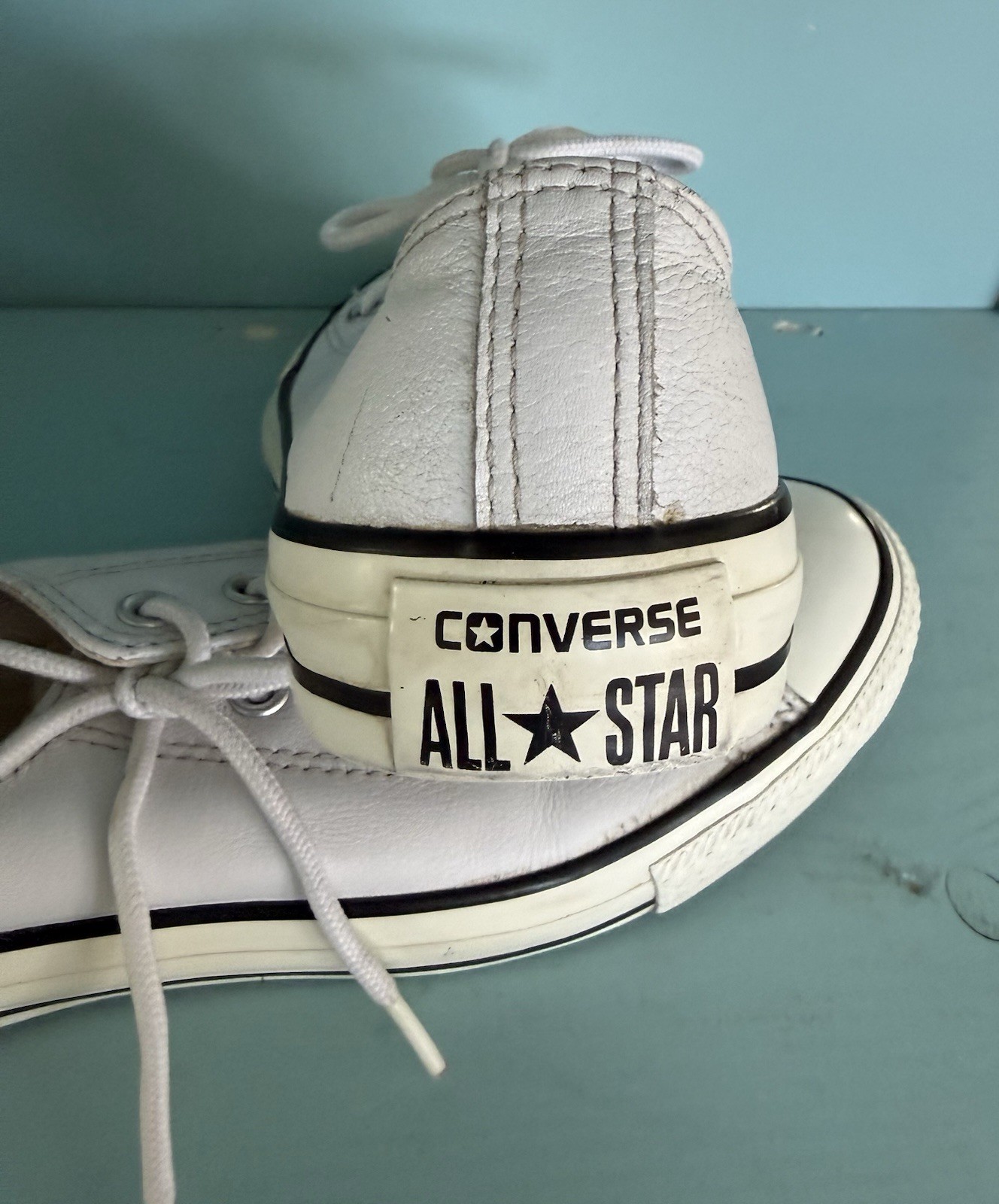 Converse All Star Chuck Taylor Leather  White Low Top Size Women’s 8 Mens 6 thumbnail 3