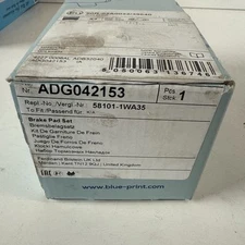 Brake Pads Set fits HYUNDAI i20 GB 1.4 Front 2014 on Blue Print 58101C7A00 New