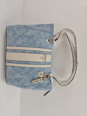GUESS Noelle II Small Tote Denim Logo NWT
