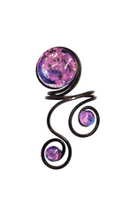 Artisan Purple Blue Resin Galaxy Boho Hippie Bohemian Adjustable Wrap Ring Sz 7