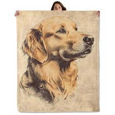 Golden Retriever Throw Blanket for Boys Girls Adults Women, Fuzzy Warm Soft C...