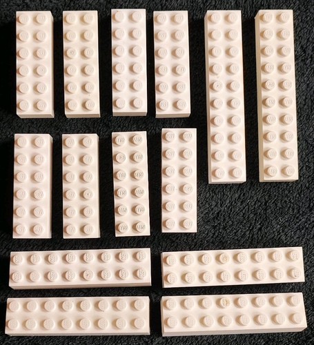 LEGO 2x6 Bricks White x14 Building Block Piece Wall Starter Bundle 2x6 2x8 2456
