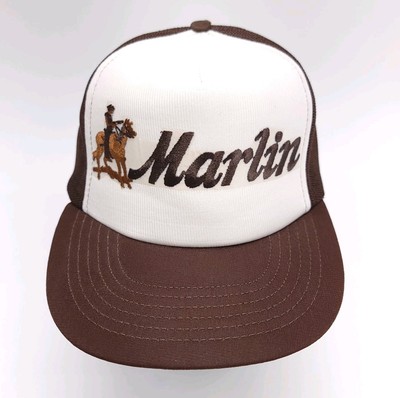 Vintage Marlin Rifles Firearms Mesh Trucker Snapback Hat Cap Cowboy 80s 70s