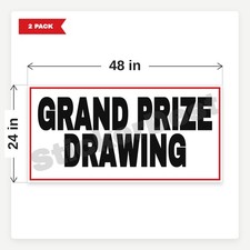 Grand Prize Drawing BR4 2 Pack 24x48 Vinyl Banners With Grommets