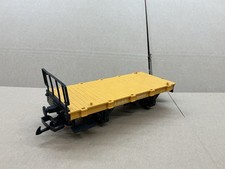 LGB G GAUGE FREIGHT CAR WAGON OPEN 4 WHEEL FLAT CAR YELLOW NICE !