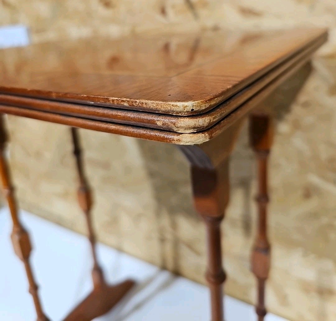 Vintage Nest Of Two Side Tables Yew Wood Victorian/Edwardian Style Spider Legs — image 14